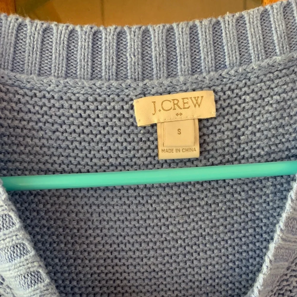 J. Crew Light Blue Crewneck Cotton/Nylon/Wool Sweater size small